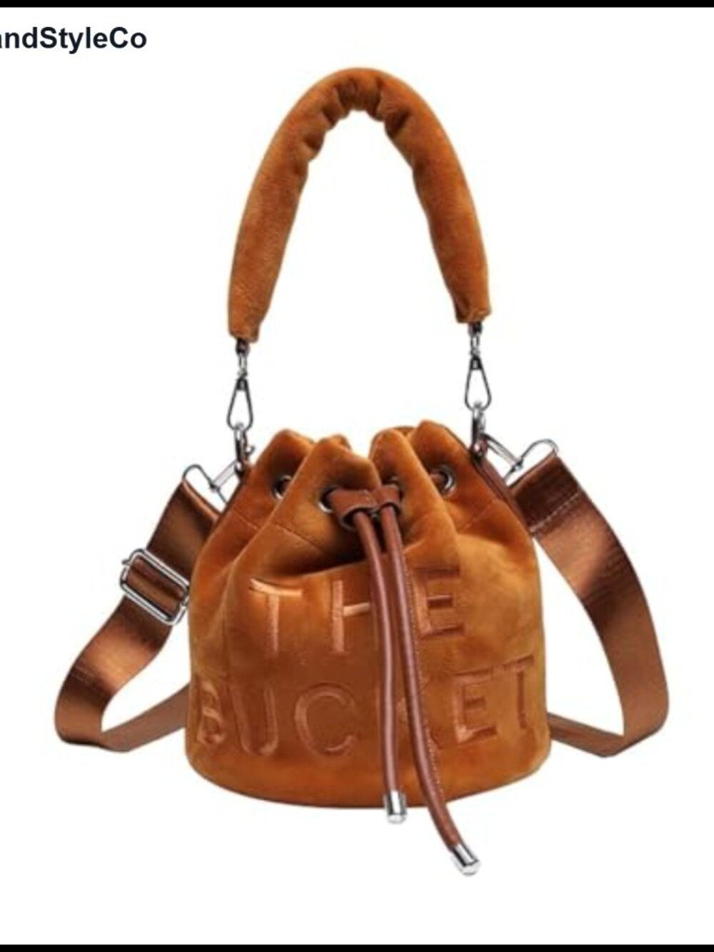 Velvet Bucket Bag Mini Plush Crossbody Drawstring Hobo